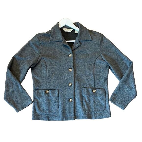 Orvis grey button front collared cardigan shacket small - Picture 1 of 10